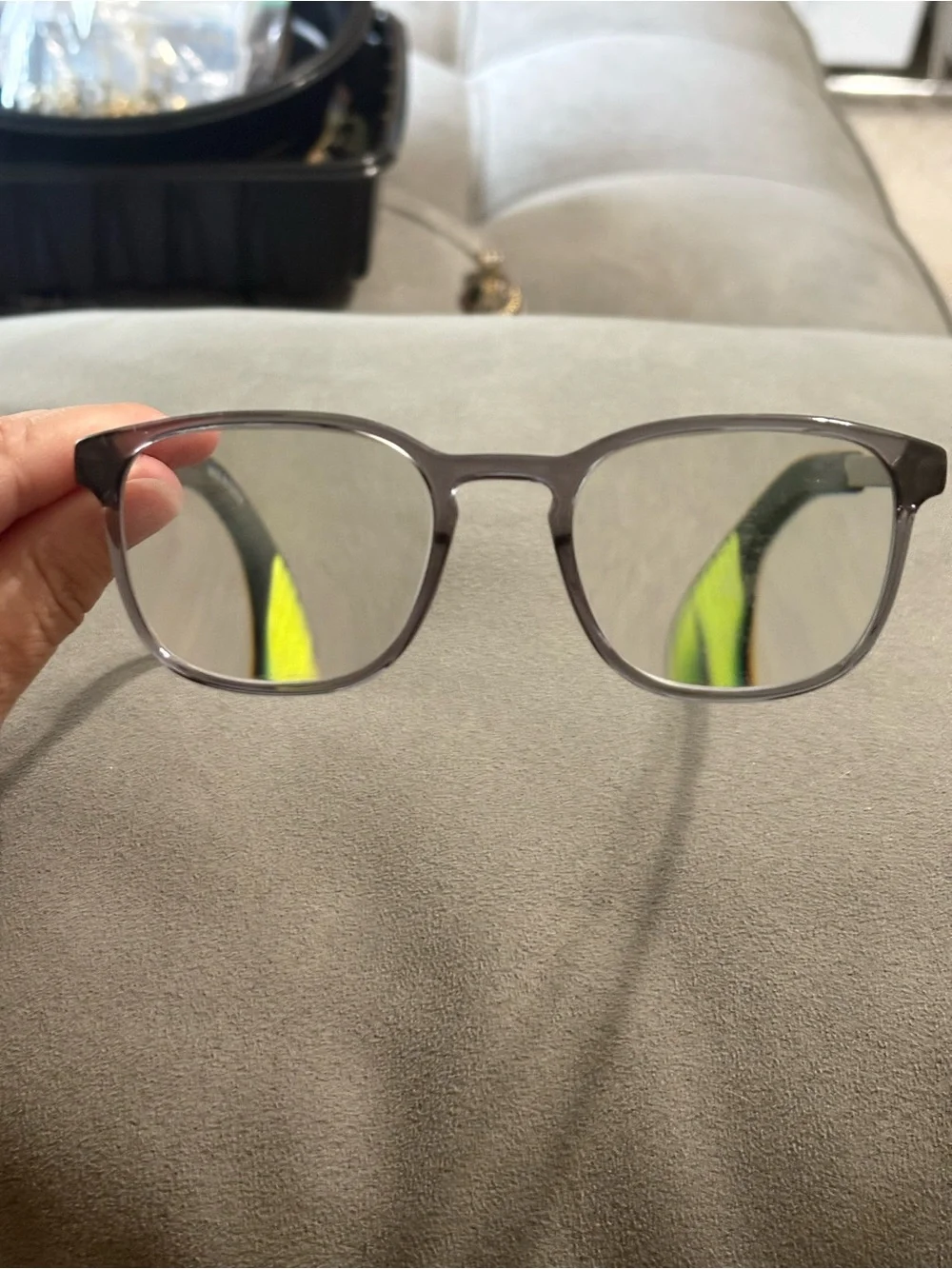 Nike Eyeglasses Frames Only, NIKE 7171 027 51-20-145 Gray Translucent Lime Green